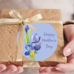 Frühlingsblumen - Tag der glücklichen blauen Mütte Runder Aufkleber