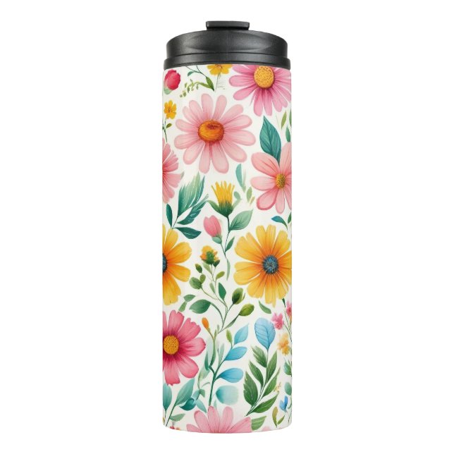 Frühlingsblumen Thermosbecher (Vorderseite)