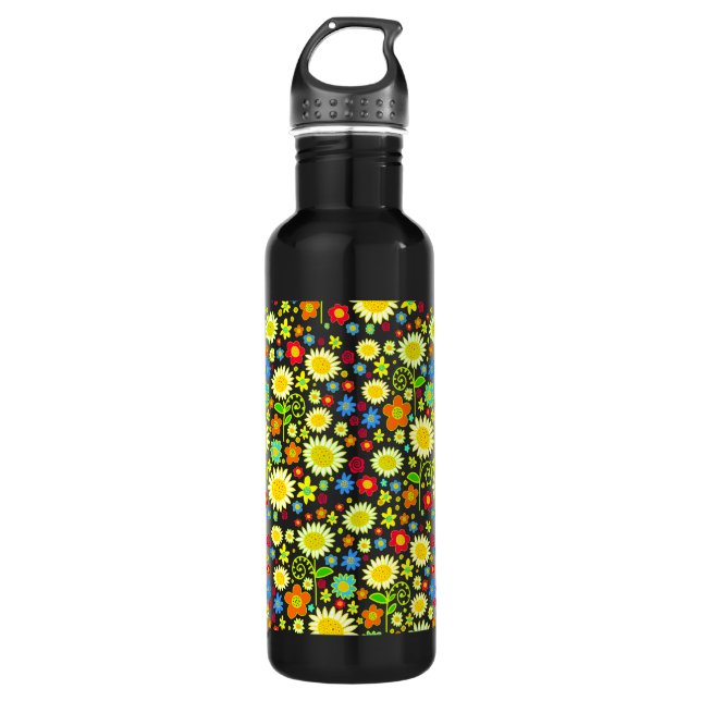 Frühlingsblumen Trinkflasche (Vorderseite)