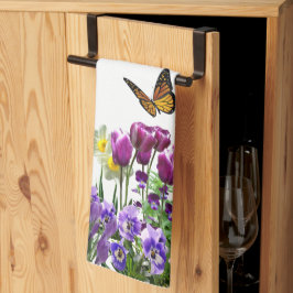 Frühlingsblumen Tulips Nadelhölzer Saisonale Hand Geschirrtuch