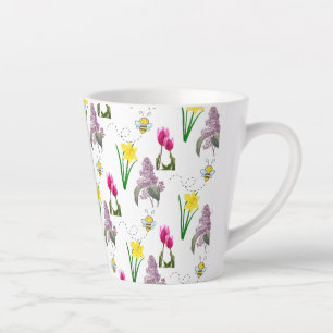 Frühlingsblumen Tulpen Narzissen Flieder  Milchtasse