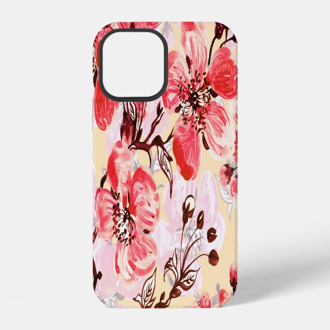 Frühlingsblumen U Muster iPhone 12 Hülle (Rückseite)