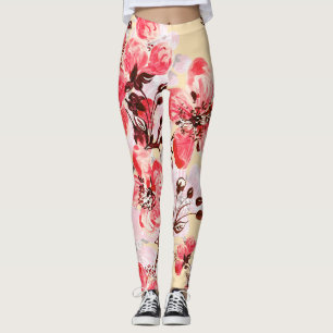 Frühlingsblumen U Muster Leggings