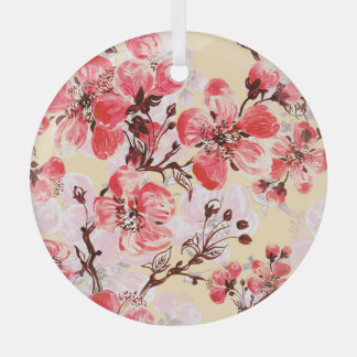 Frühlingsblumen U Muster Ornament Aus Glas