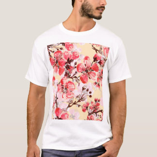Frühlingsblumen U Muster T-Shirt