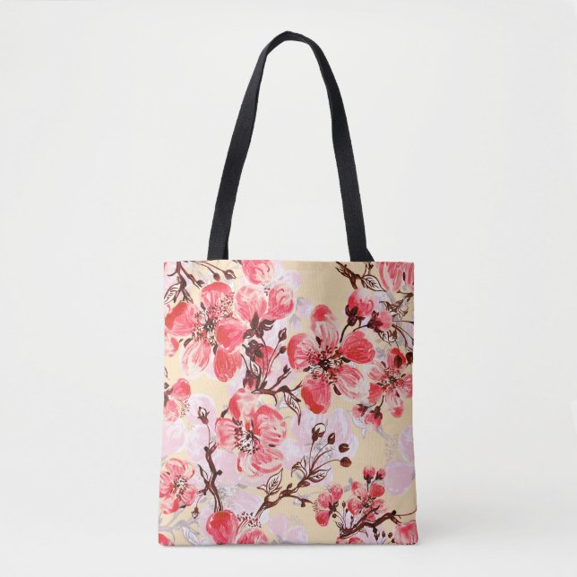 Frühlingsblumen U Muster Tasche (Vorderseite)