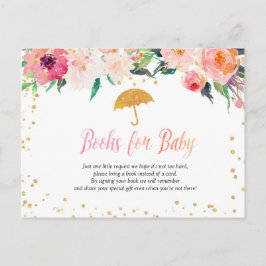 Frühlingsblumen Umbrella Baby Shower Books for Bab Einladungspostkarte