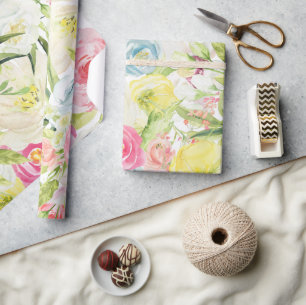 Frühlingsblumen Umhüllungspapier - Schönes Blumenp Geschenkpapier