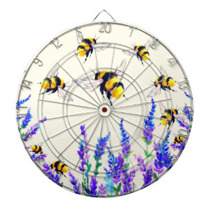 Frühlingsblumen und Bienen-Dart-Board Dartscheibe