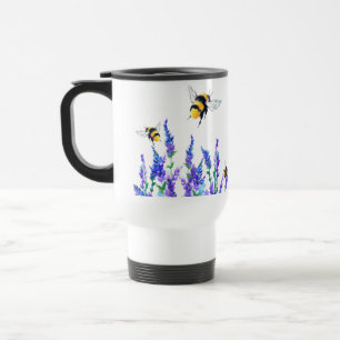 Frühlingsblumen und Bienen fliegen Reisen Mug Reisebecher