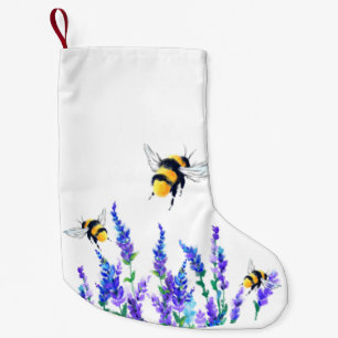 Frühlingsblumen und Bienen Fliegen Weihnachts-Stru Kleiner Weihnachtsstrumpf