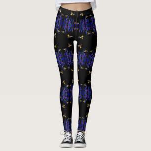 Frühlingsblumen und Bienen Leggings - kundenspezif