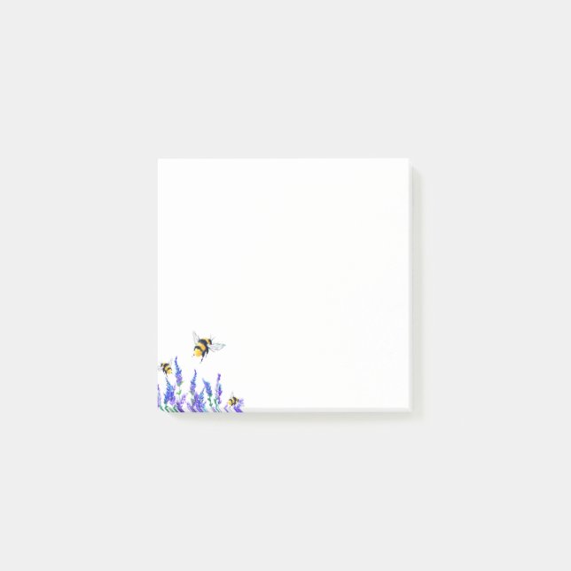 Frühlingsblumen und Bienen Sticky Notes Post-it Klebezettel (Vorderseite)