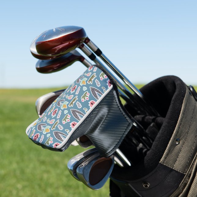 Frühlingsblumen und Ladybug Muster Golf Headcover (In Situ)