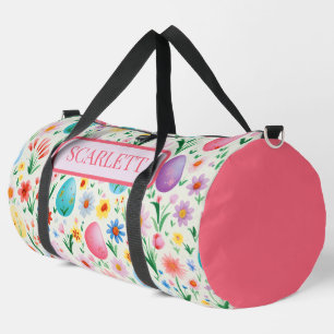 Frühlingsblumen und Ostereier Personalisiert Duffle Bag