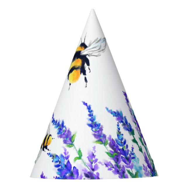 Frühlingsblumen und Party-Hut mit Flying Partyhütchen (Vorderseite)