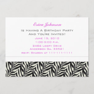 Frühlingsblumen und Zebra-Party Einladungen