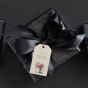 Frühlingsblumen-Vase Brautdusche Romantik Geschenkanhänger
