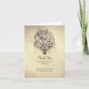 Frühlingsblumen Vintage Hochzeit Danke