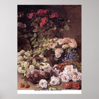 Frühlingsblumen von Claude Monet Poster