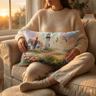 Frühlingsblumen von Lighthouse Coastal Cottage Lendenkissen