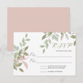 Frühlingsblumen Wasserfarbe Rosa Hochzeit RSVP Karte