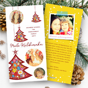 Frühlingsblumen Weihnachtsbaum Ornamente 3 Foto Feiertagskarte