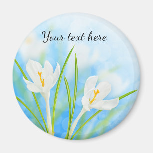 Frühlingsblumen (weißer Krokus) Magnet