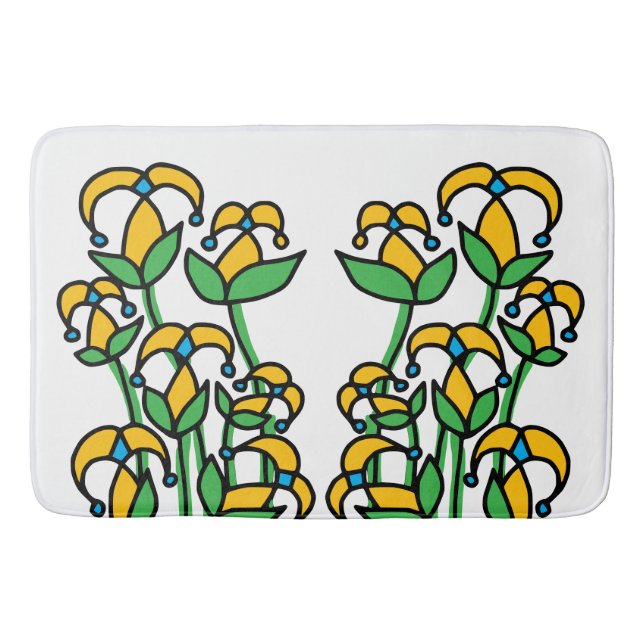 Frühlingsblumen Whimsical 41 Badematte (Vorderseite)