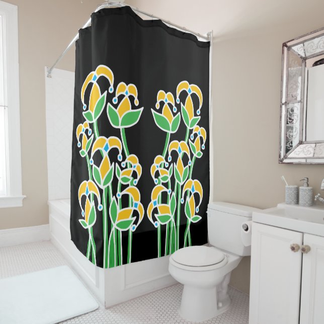 Frühlingsblumen Whimsical 41 Duschvorhang (Beispiel)