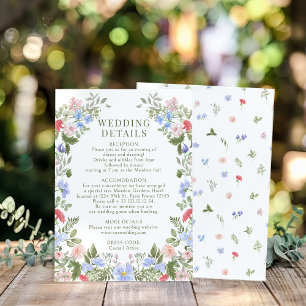 Frühlingsblumen Wildblumen Wreath Wedding Details Begleitkarte