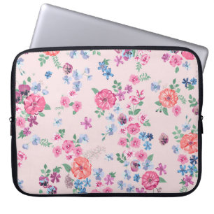 Frühlingsblumendesign. Nahtloses Blumenmuster. Pf Laptopschutzhülle