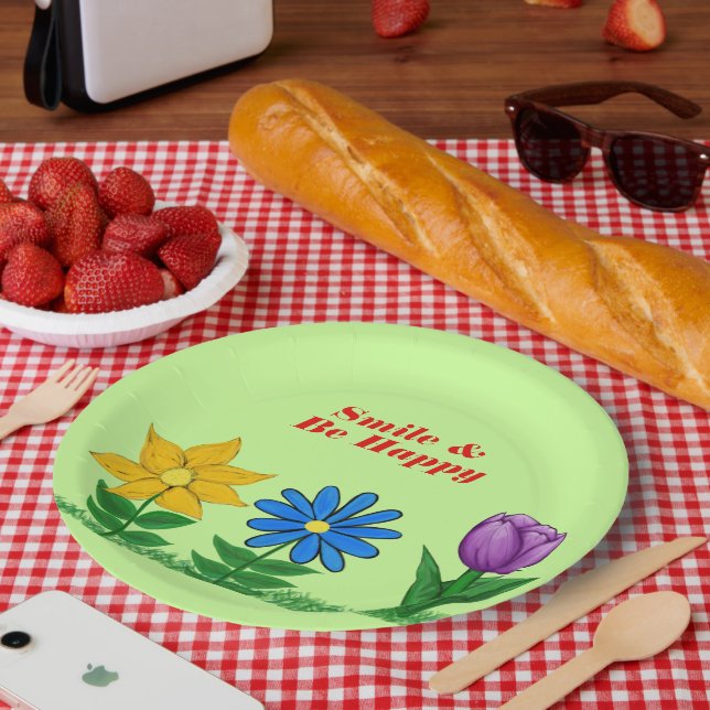 Frühlingsblumengarten Teller (Picknick)