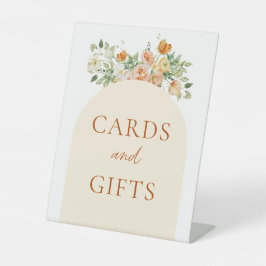 Frühlingsblumenkarten und Geschenkgutscheine Unter Sockelschild