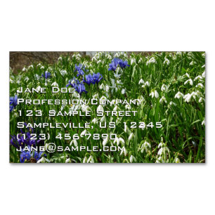 Frühlingsblumenlandschaft am Hang Magnetische Visitenkarte