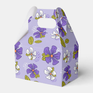 Frühlingsblumenmuster in Lila Geschenkschachtel