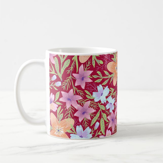 Frühlingsblumenmuster  kaffeetasse (Links)