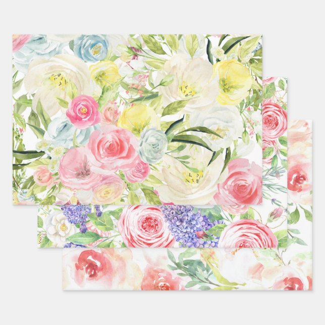 Frühlingsblumenpapier Geschenkpapier Set (Set)