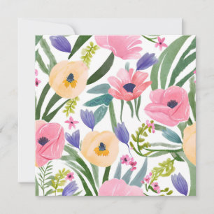 Frühlingsblumenstrauß   Hübsche florale Wasserfarb Karte