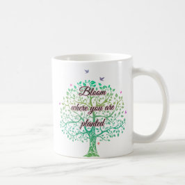 Frühlingsblut Zitat-Tasse, inspirierendes Blumenge Kaffeetasse