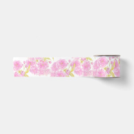 Frühlingsblüte Aquarellfarbe Rosa, grünes weißes B Satinband