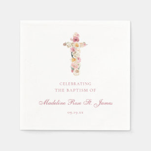 Frühlingsblüte Blumenkreuz Christening Serviette