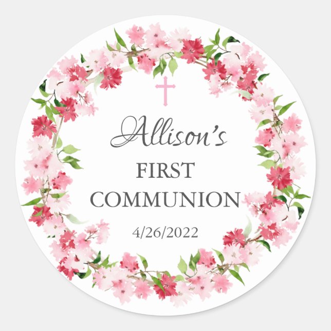 Frühlingsblüte florale Kommune Runder Aufkleber (Vorderseite)