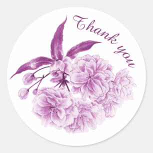Frühlingsblüte lila huedsche Blume danke Runder Aufkleber