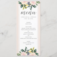 Frühlingsblüte | Menü-Karte für Hochzeiten