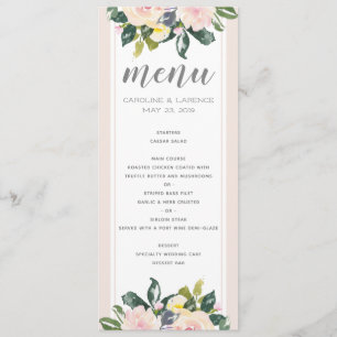 Frühlingsblüte   Menü-Karte für Hochzeiten Menükarte