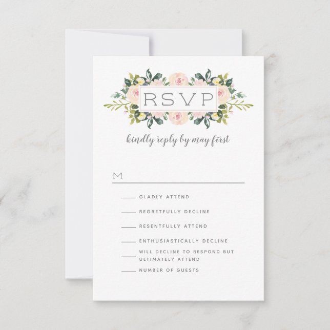 Frühlingsblüte | Optionen für den HochzeitsrSVP-Sp RSVP Karte (Vorderseite)