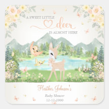 Frühlingsblüte und Schmetterlinge Reh Baby Shower