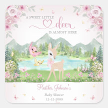 Frühlingsblüte und Schmetterlinge Reh Baby Shower
