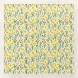 Frühlingsblüten-Ausbruch-Muster Glasuntersetzer